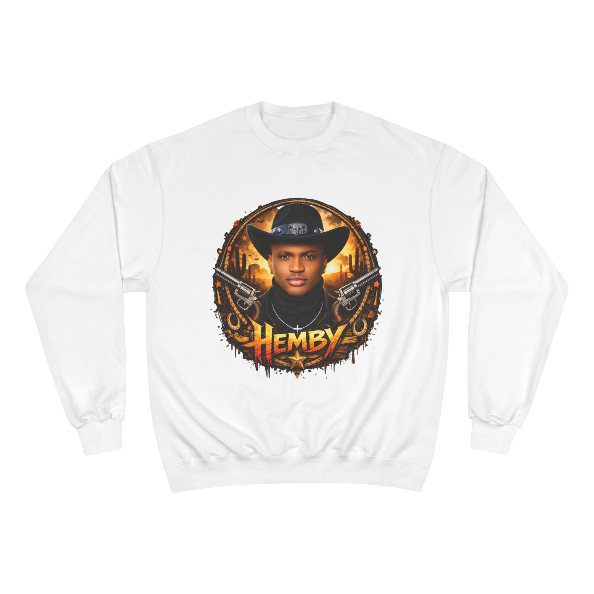 Graphic Sweatshirt — Vintage Western Portrait "Hemby" Design