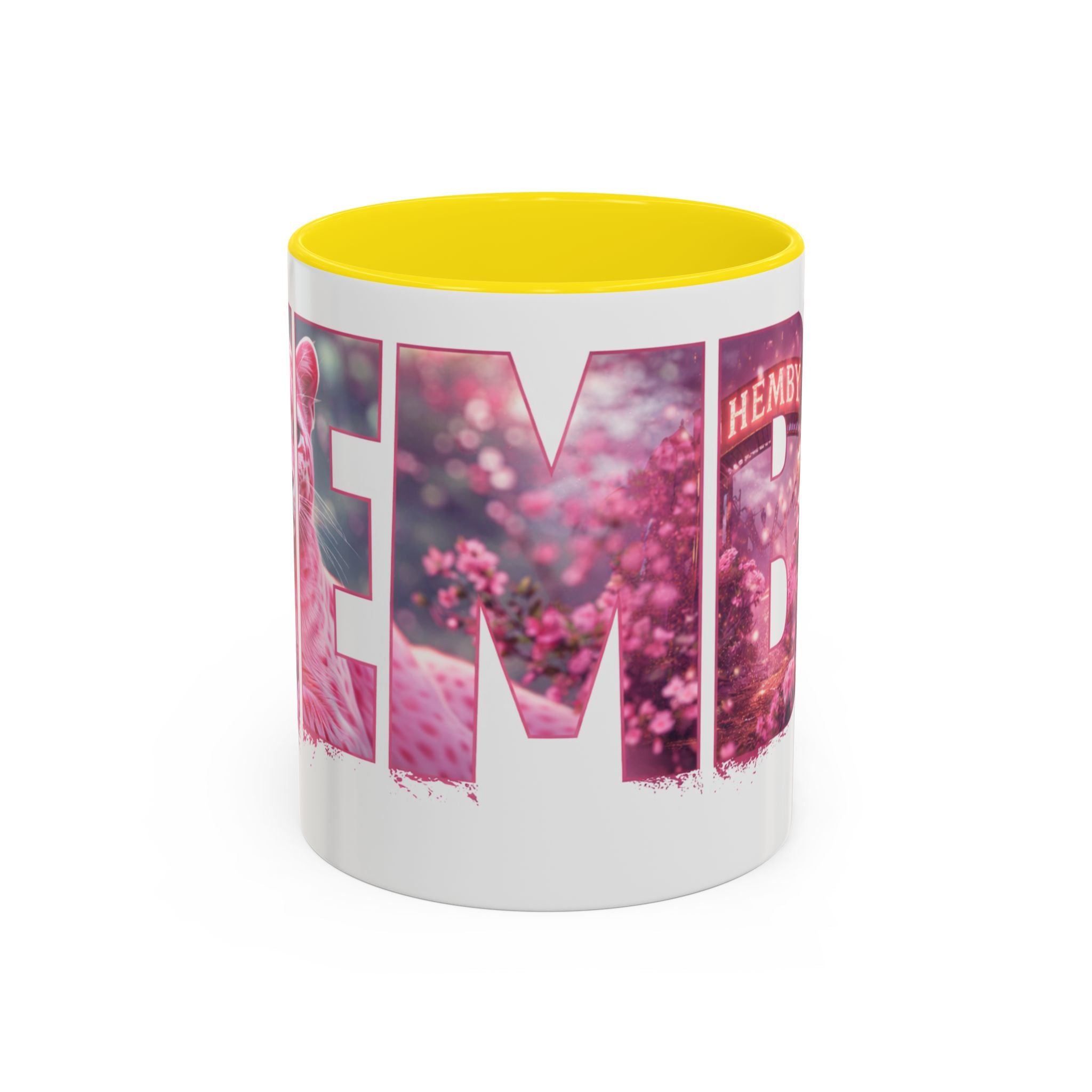 Accent Coffee Mug — 'Hemby' Floral Name Design (11/15oz)