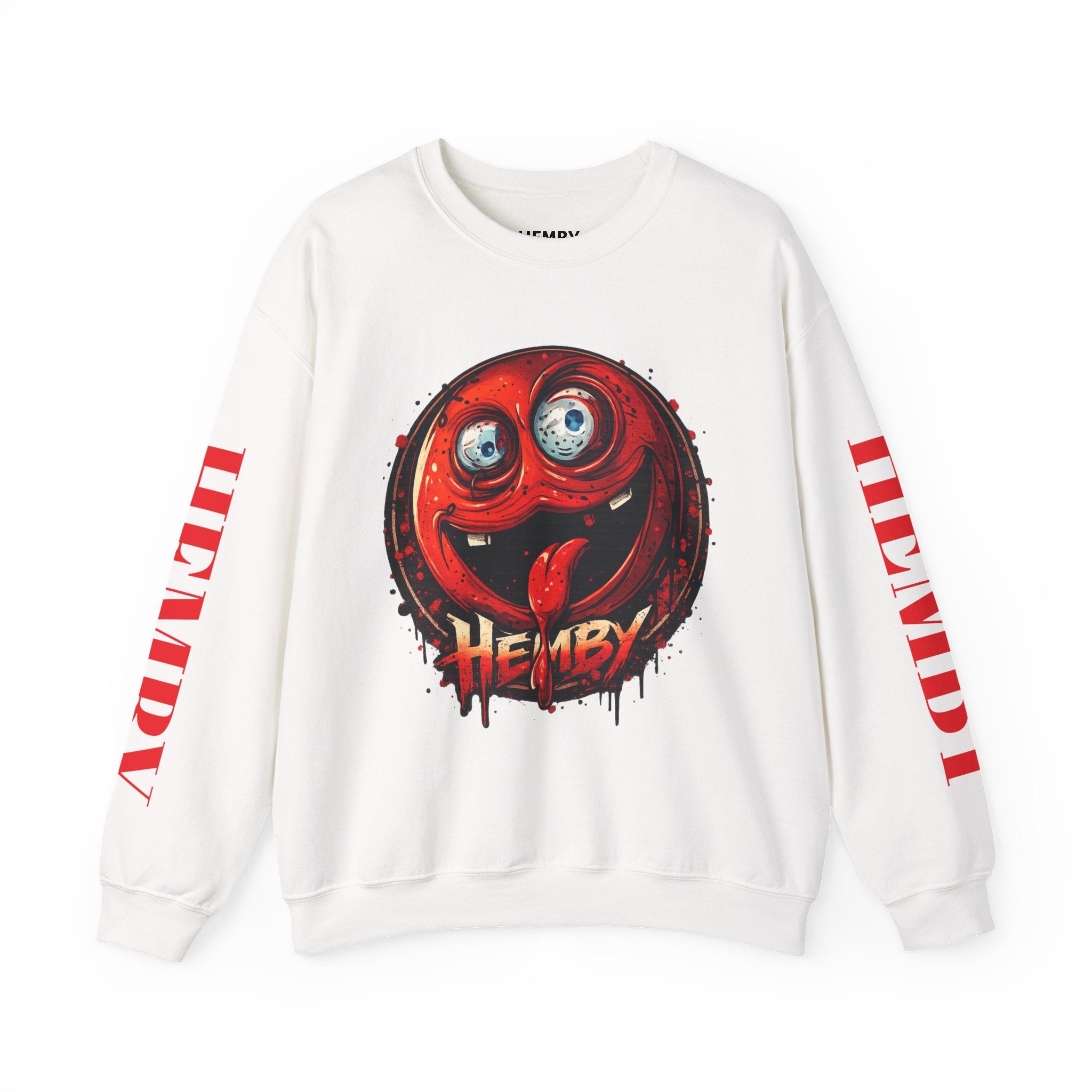 Smiling Red Ball Graphic Sweatshirt — 'HEMBY' Streetwear Crewneck