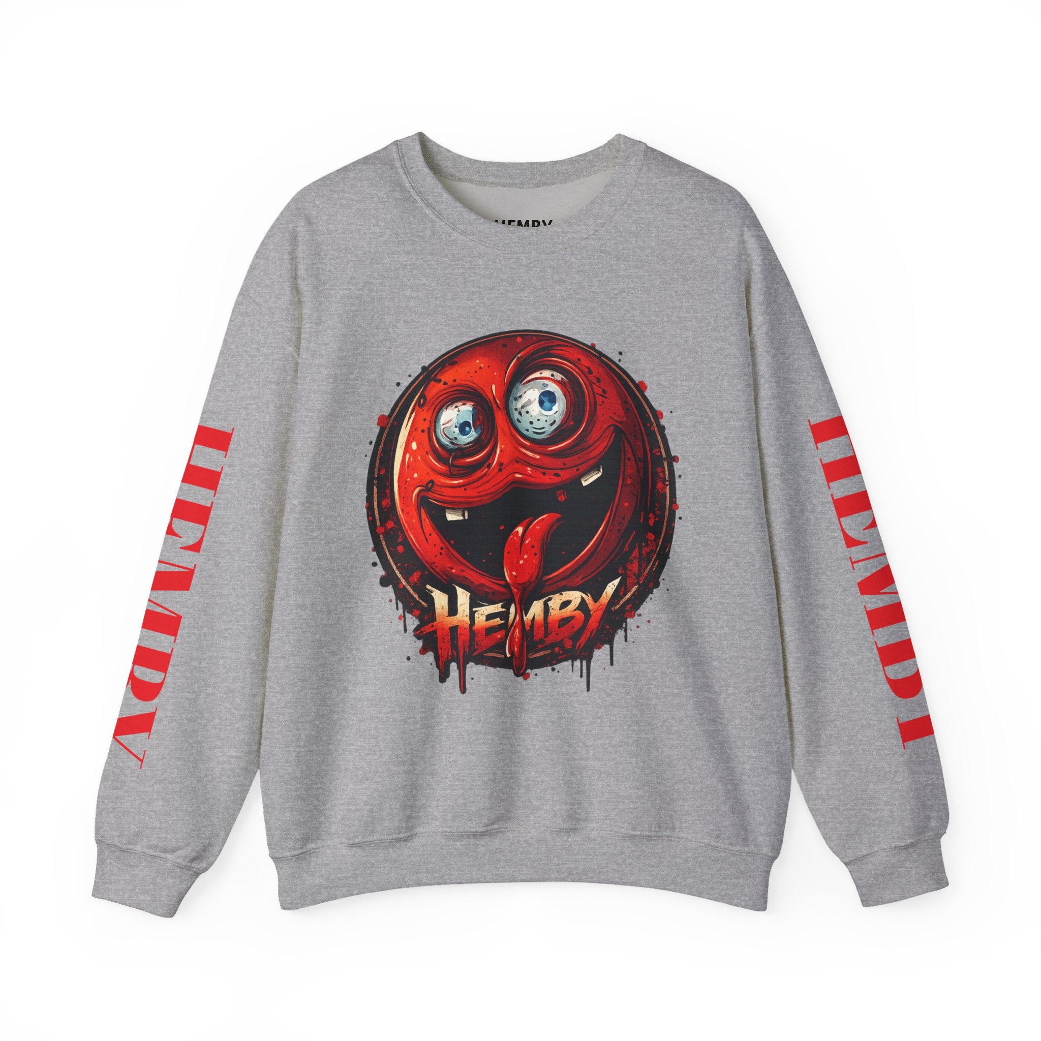 Smiling Red Ball Graphic Sweatshirt — 'HEMBY' Streetwear Crewneck