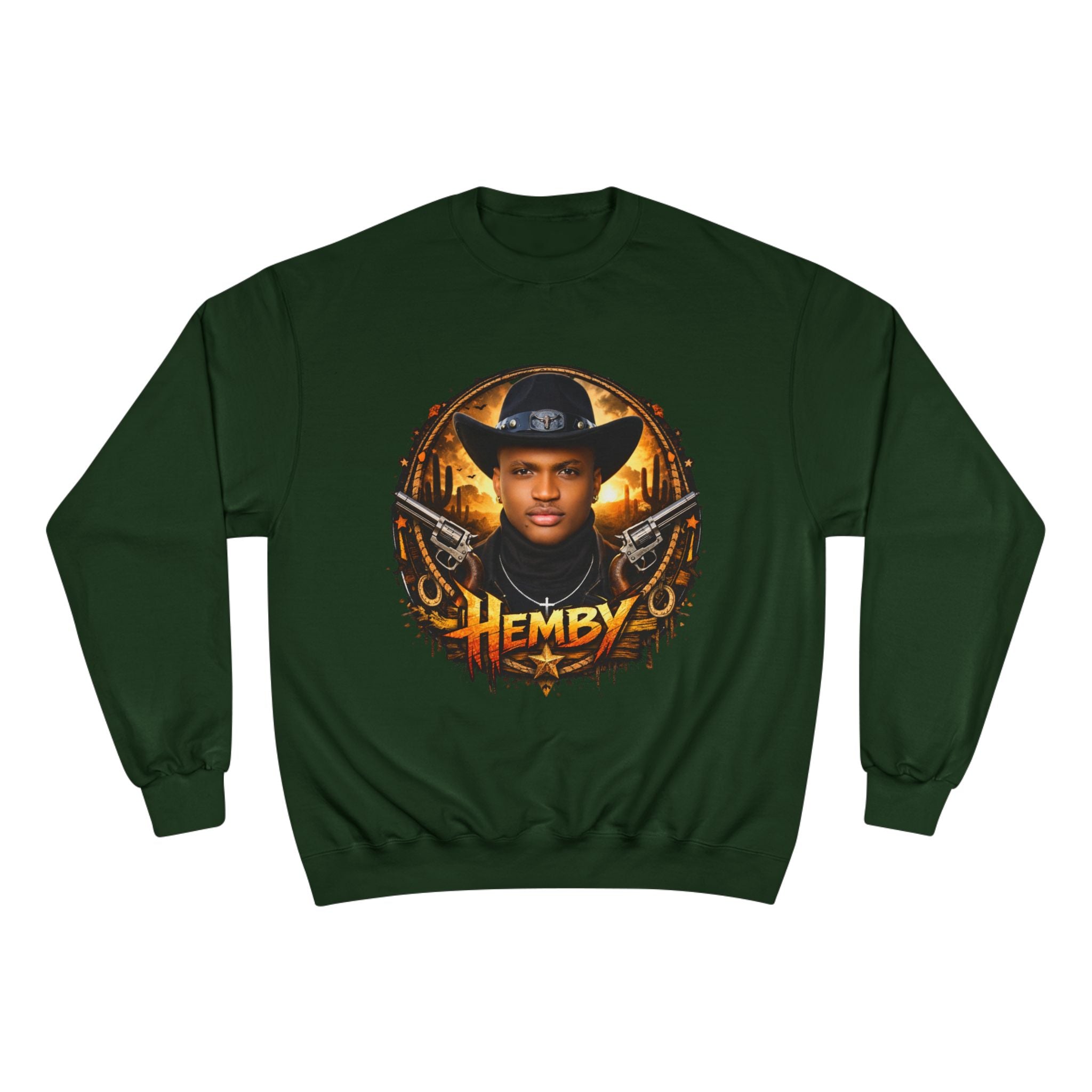Graphic Sweatshirt — Vintage Western Portrait "Hemby" Design