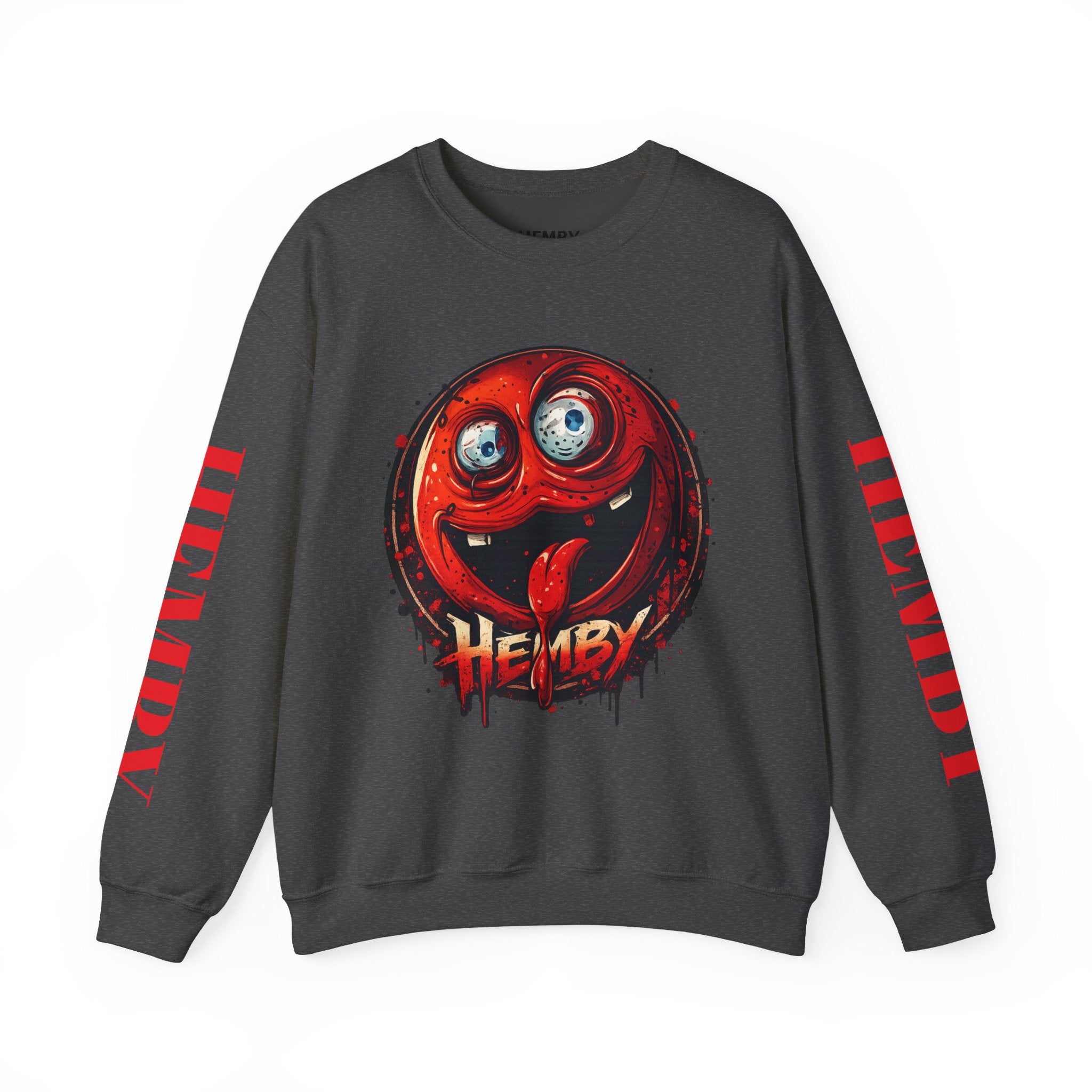 Smiling Red Ball Graphic Sweatshirt — 'HEMBY' Streetwear Crewneck