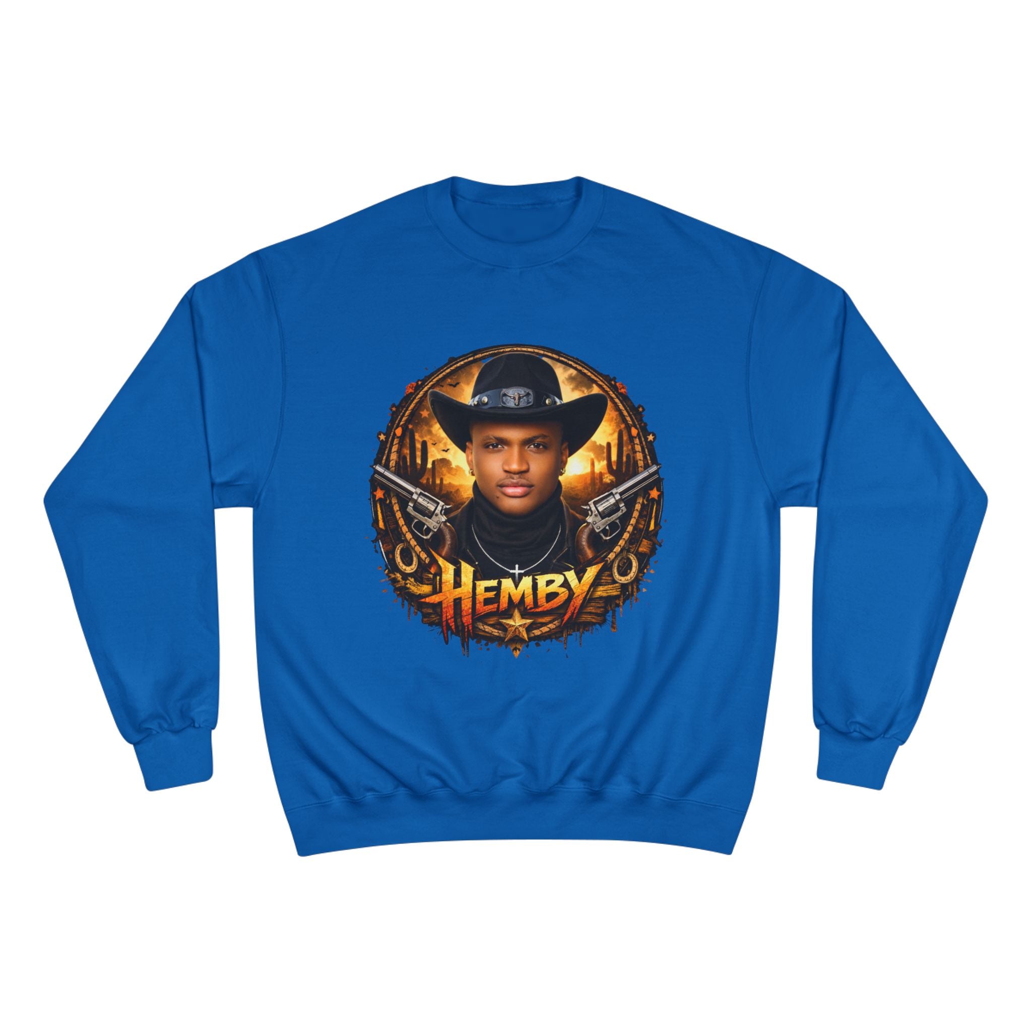Graphic Sweatshirt — Vintage Western Portrait "Hemby" Design
