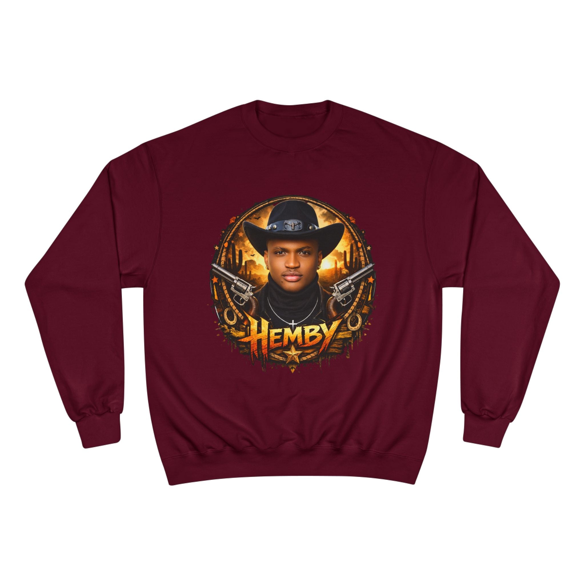 Graphic Sweatshirt — Vintage Western Portrait "Hemby" Design
