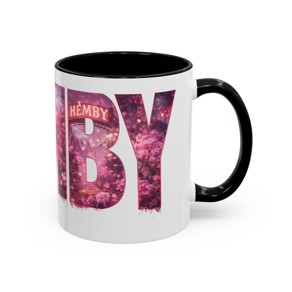 Accent Coffee Mug — 'Hemby' Floral Name Design (11/15oz)