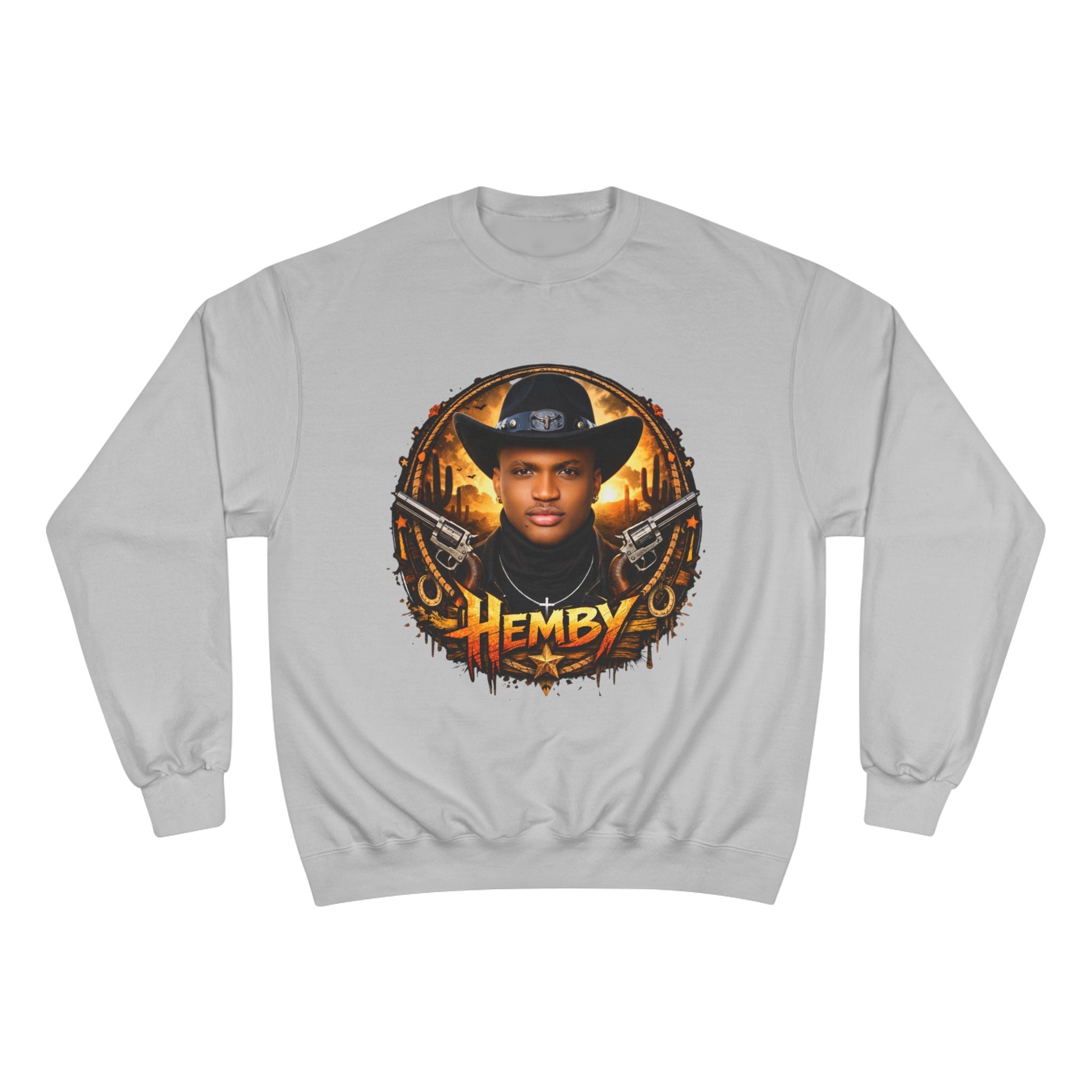 Graphic Sweatshirt — Vintage Western Portrait "Hemby" Design