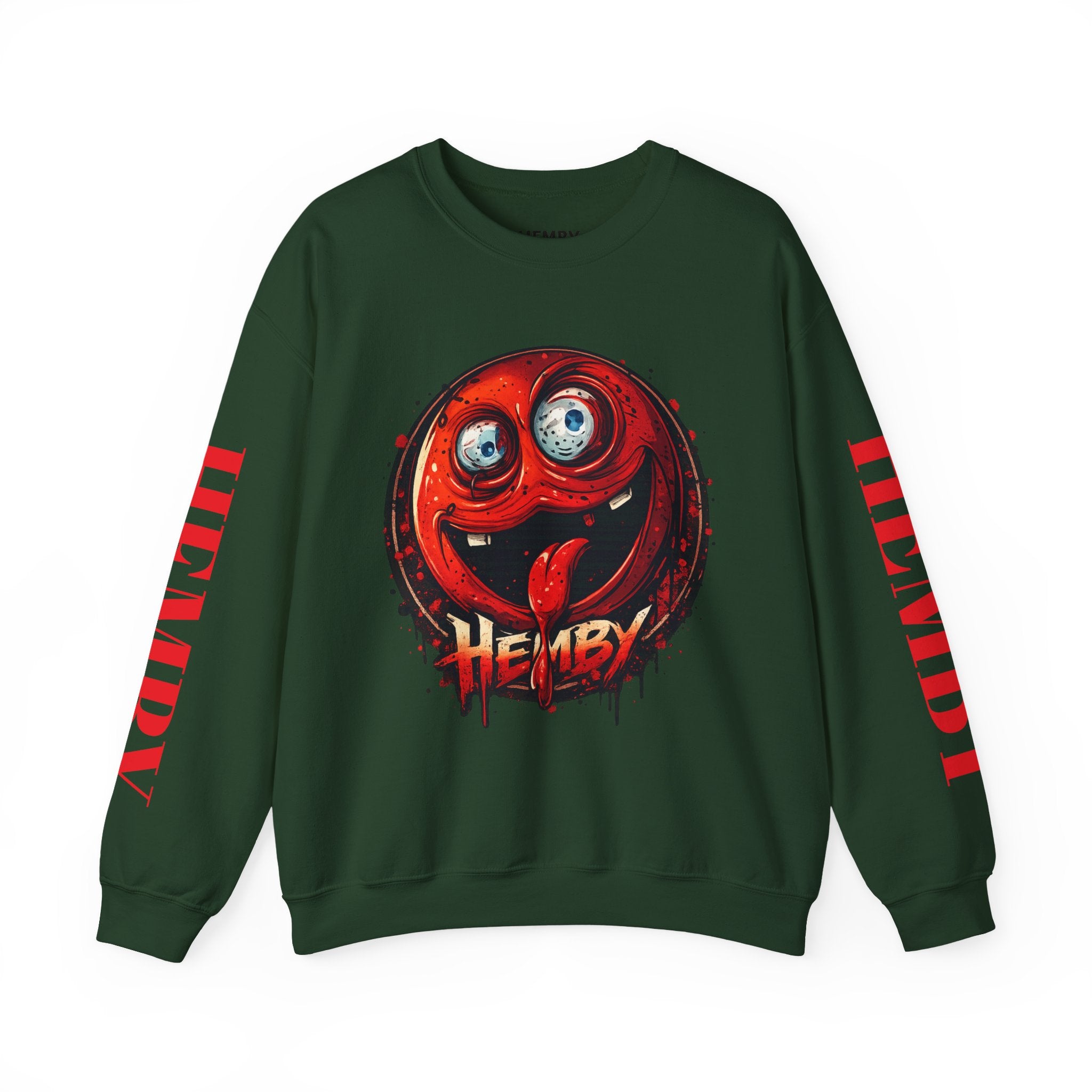 Smiling Red Ball Graphic Sweatshirt — 'HEMBY' Streetwear Crewneck