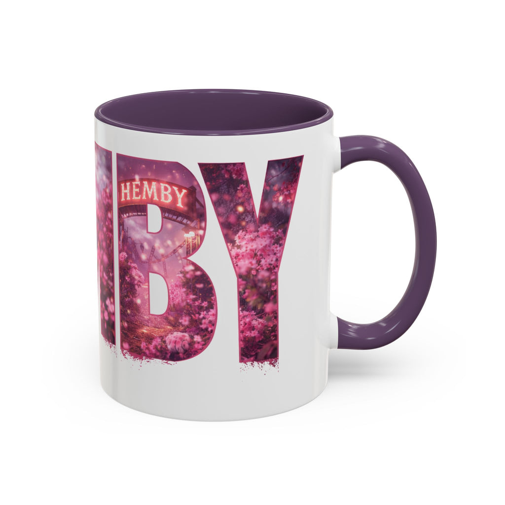 Accent Coffee Mug — 'Hemby' Floral Name Design (11/15oz)