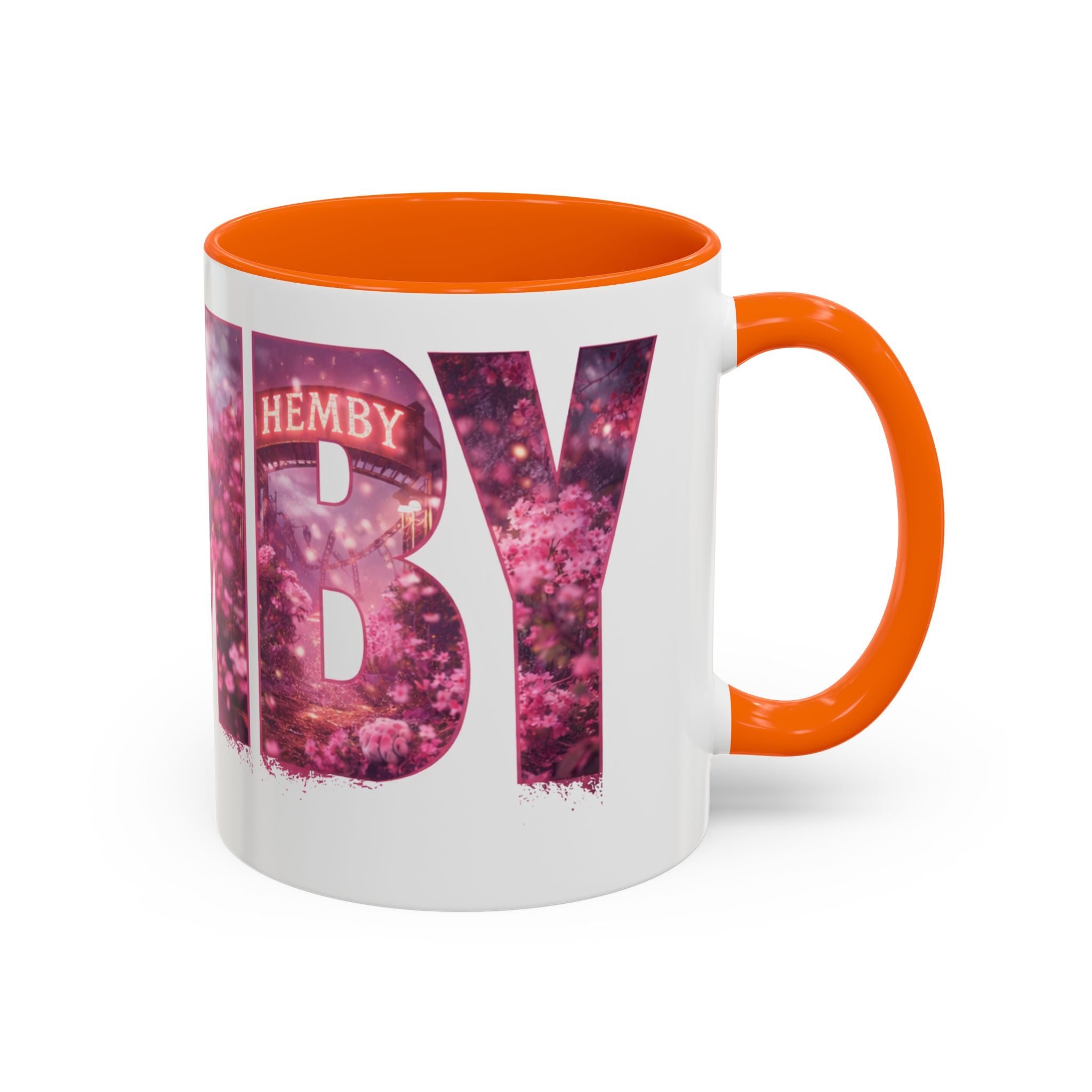 Accent Coffee Mug — 'Hemby' Floral Name Design (11/15oz)