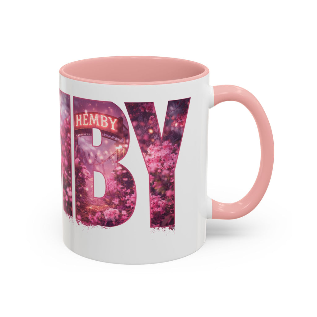 Accent Coffee Mug — 'Hemby' Floral Name Design (11/15oz)