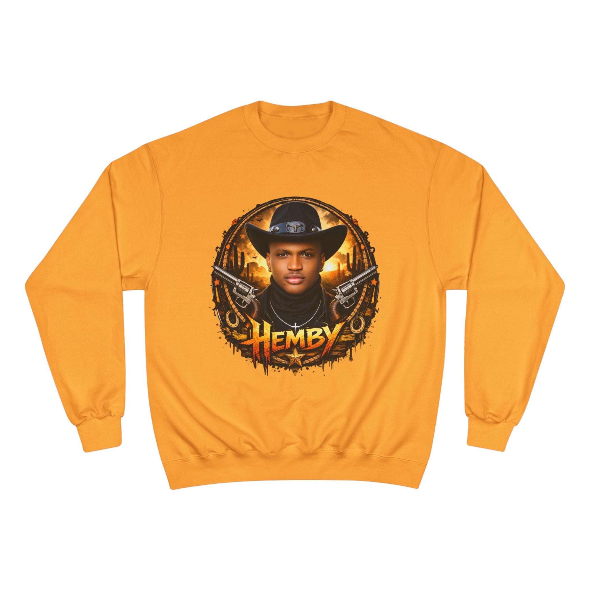 Graphic Sweatshirt — Vintage Western Portrait "Hemby" Design