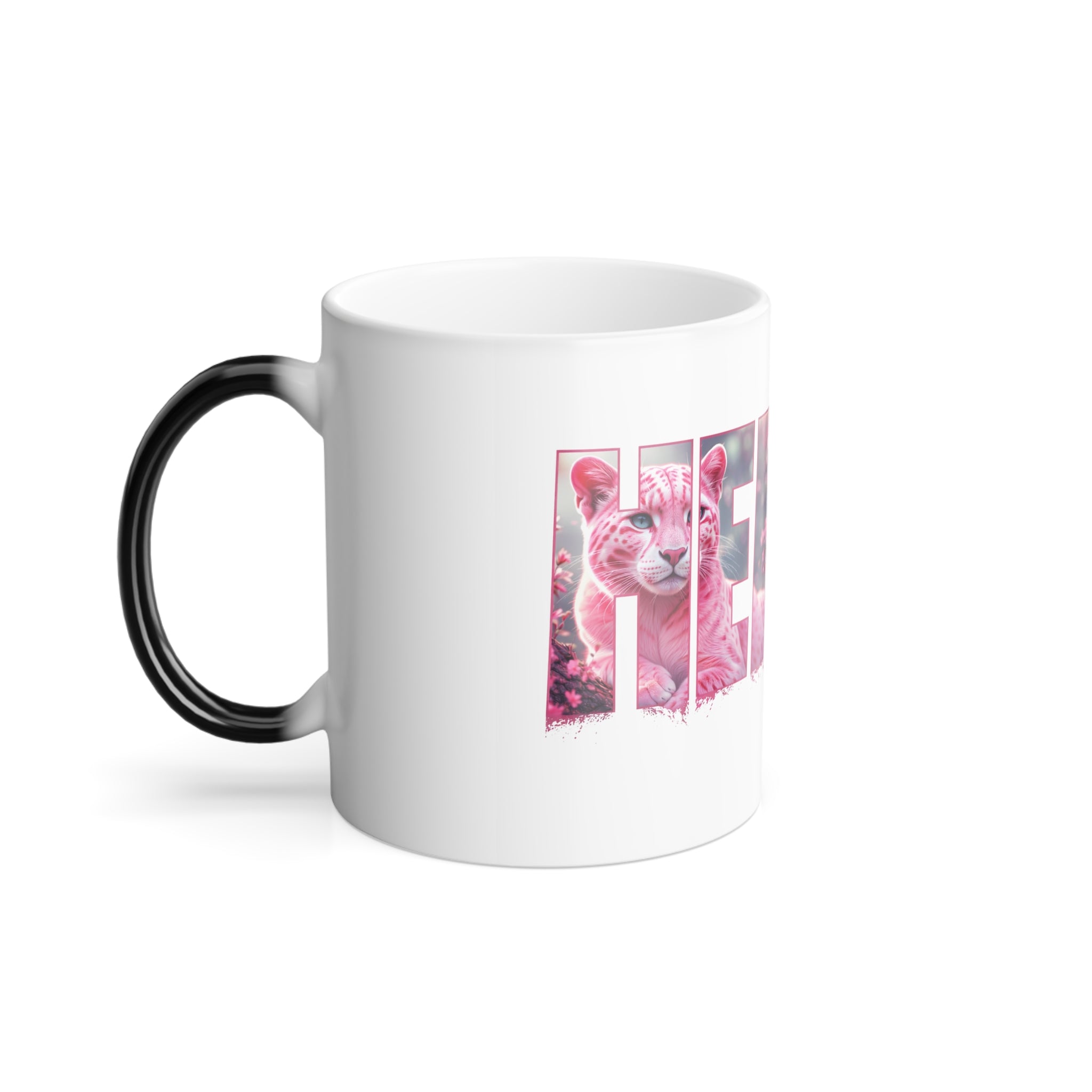 December Color-Changing Mug — Pink Winter Photo Typography, 11oz