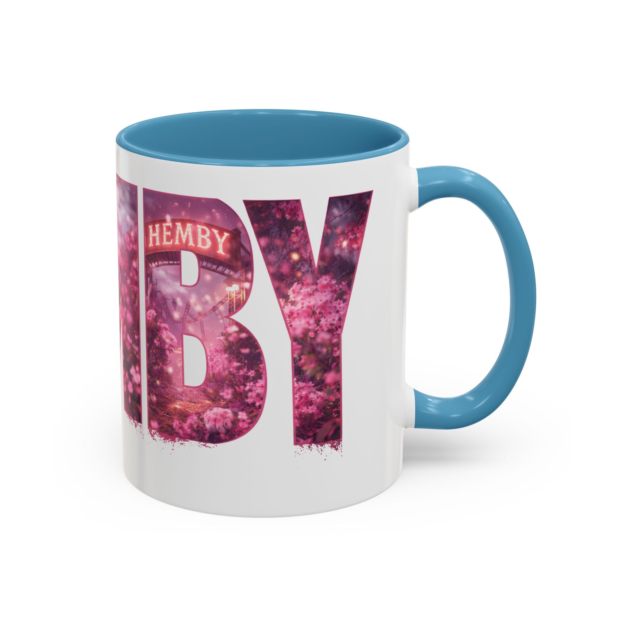 Accent Coffee Mug — 'Hemby' Floral Name Design (11/15oz)
