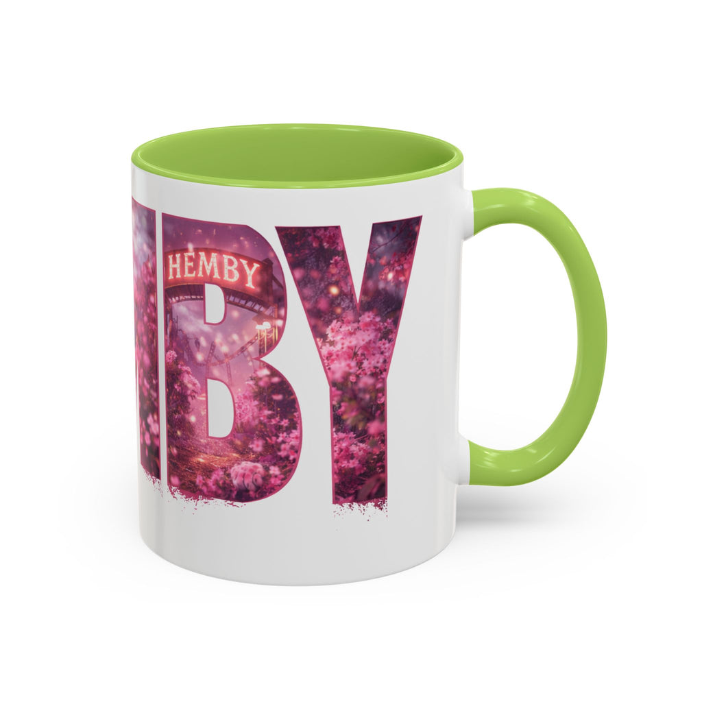 Accent Coffee Mug — 'Hemby' Floral Name Design (11/15oz)