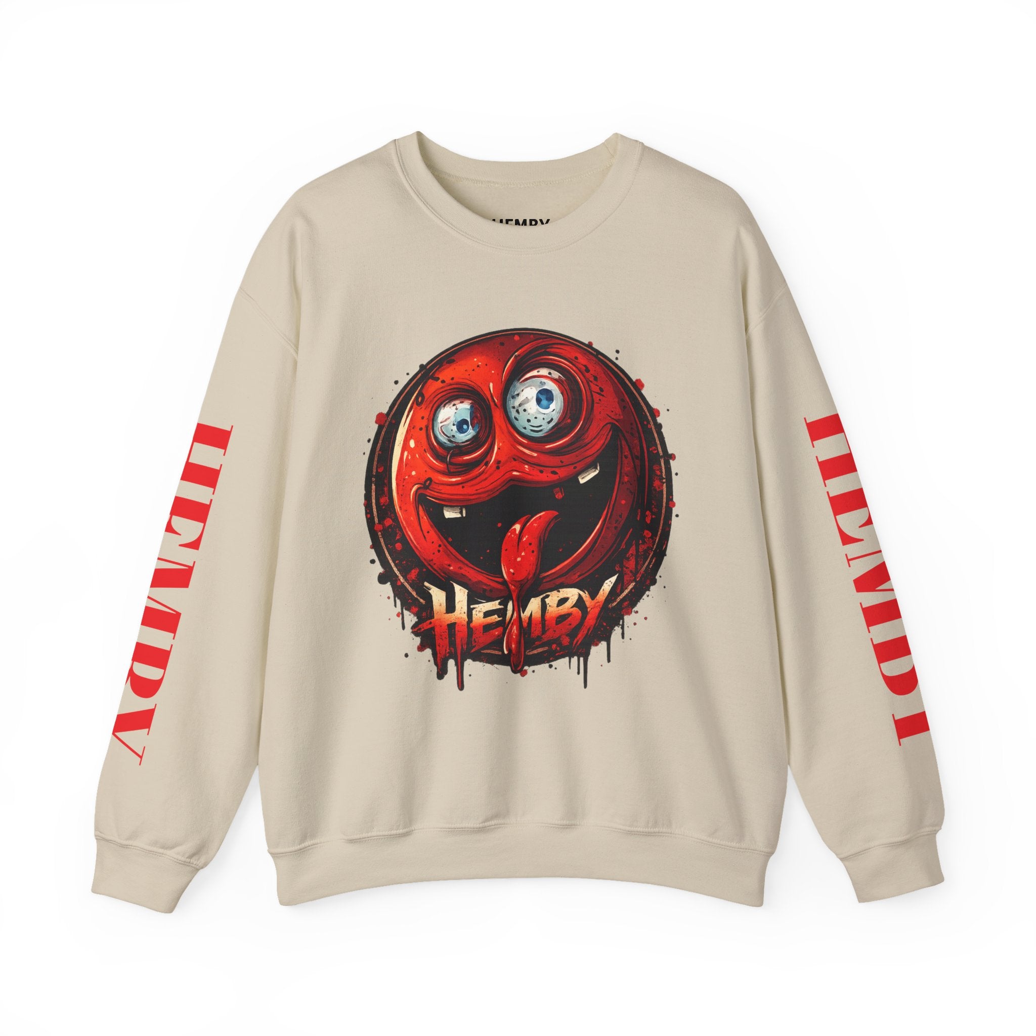 Smiling Red Ball Graphic Sweatshirt — 'HEMBY' Streetwear Crewneck