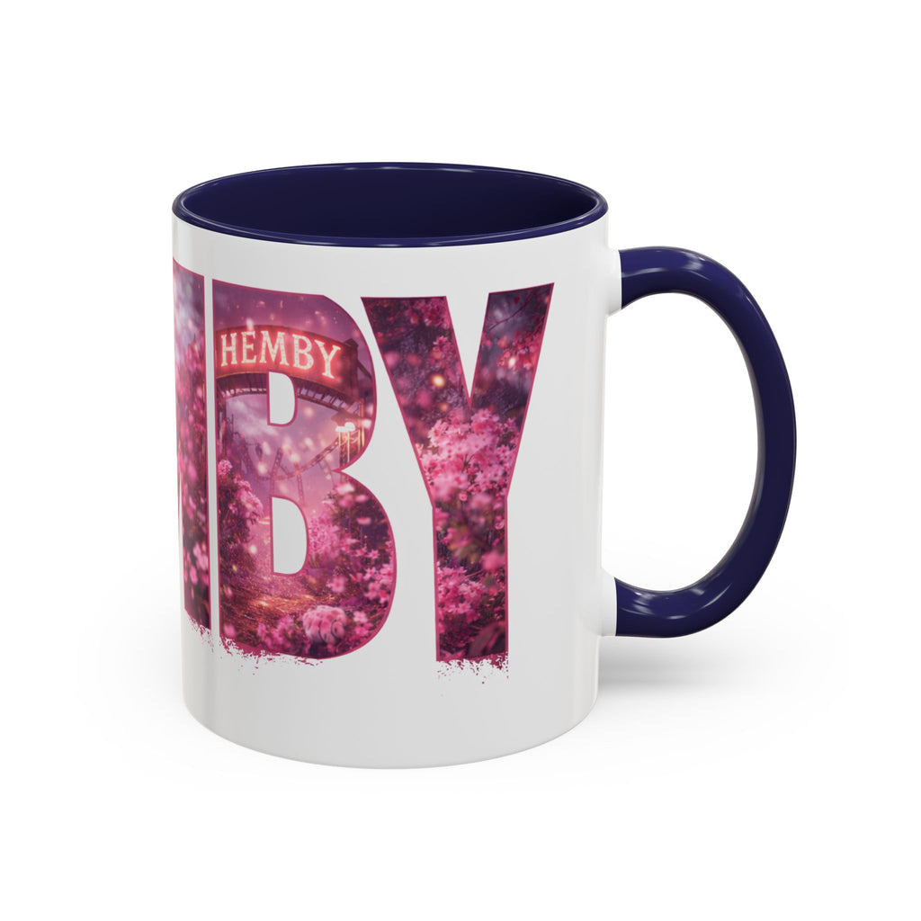 Accent Coffee Mug — 'Hemby' Floral Name Design (11/15oz)