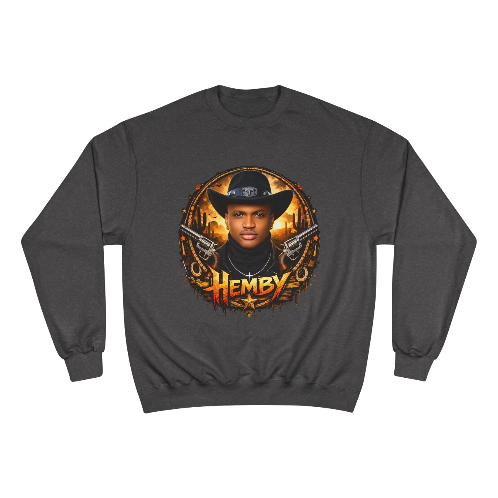 Graphic Sweatshirt — Vintage Western Portrait "Hemby" Design