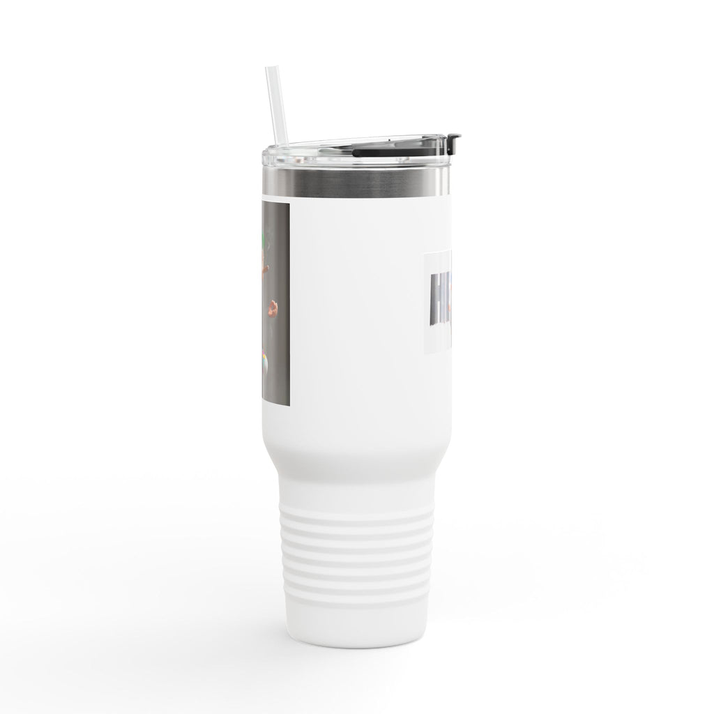 40oz Insulated Travel Mug — 'HEYBY' Bold Logo Stainless Steel Tumbler with Straw