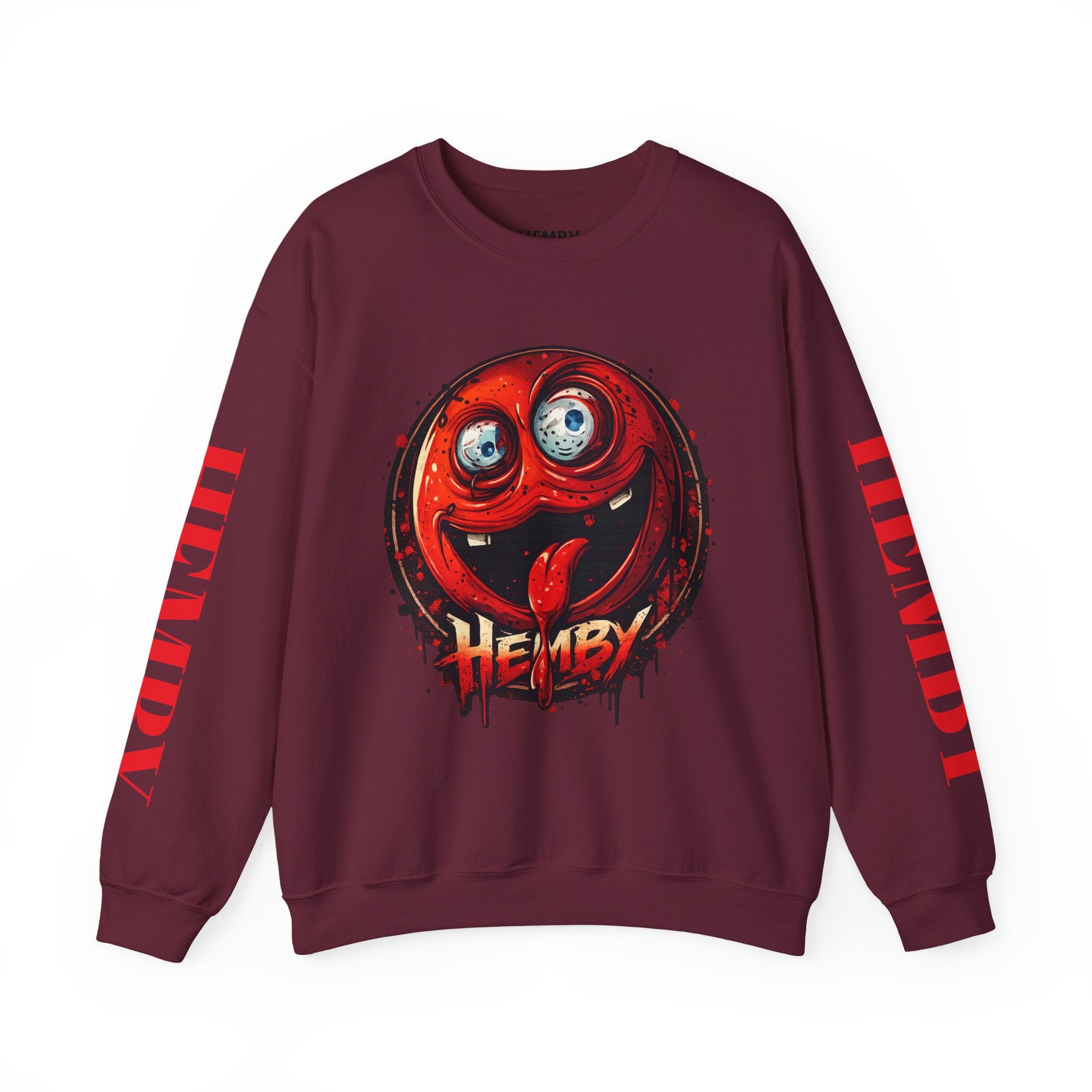 Smiling Red Ball Graphic Sweatshirt — 'HEMBY' Streetwear Crewneck