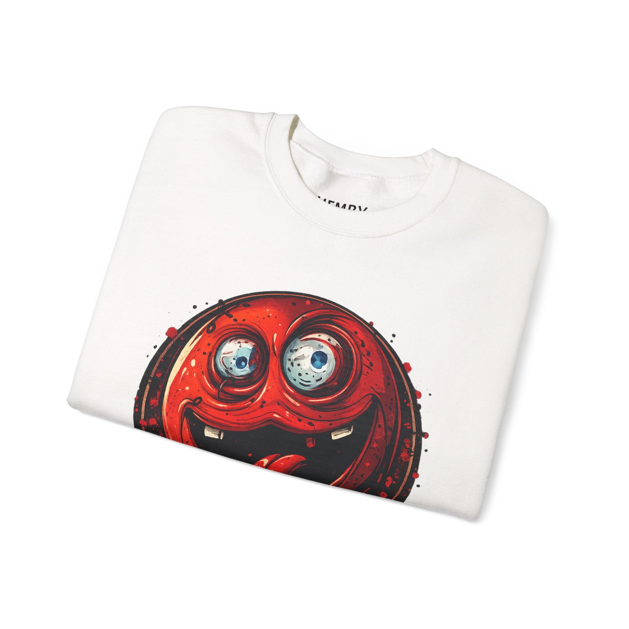 Smiling Red Ball Graphic Sweatshirt — 'HEMBY' Streetwear Crewneck